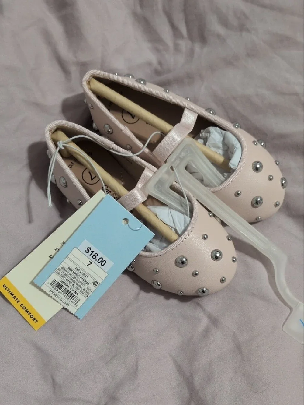 Cat & Jack Light Pink Studded Mary Jane Flats